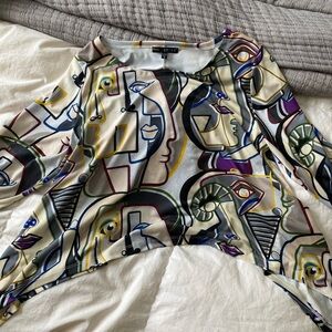 Kozan Colorful Abstract Print Top